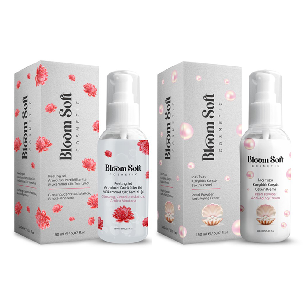 Ölü Deri Karşıtı Peelin ve Kırışıklık Karşıtı Inci Tozu Nemlendirici Bakım Seti